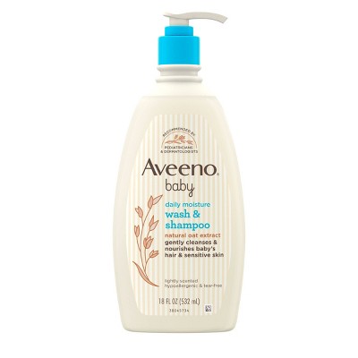 Aveeno Baby Daily Moisture Gentle Body Bath Wash & Shampoo - Lightly Scented - 18 fl oz