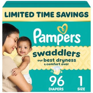 Pampers Swaddlers Active Baby Diapers Super Pack, Size 1, 96ct