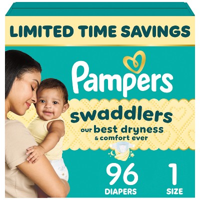 Pampers Swaddlers Active Baby Diapers Super Pack, Size 1, 96ct