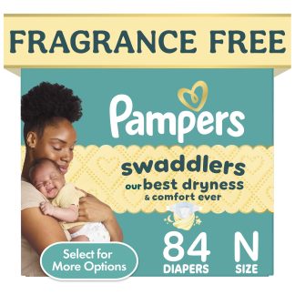 Pampers Swaddlers Fragrance Free Baby Diapers, Size Newborn, 84 Count