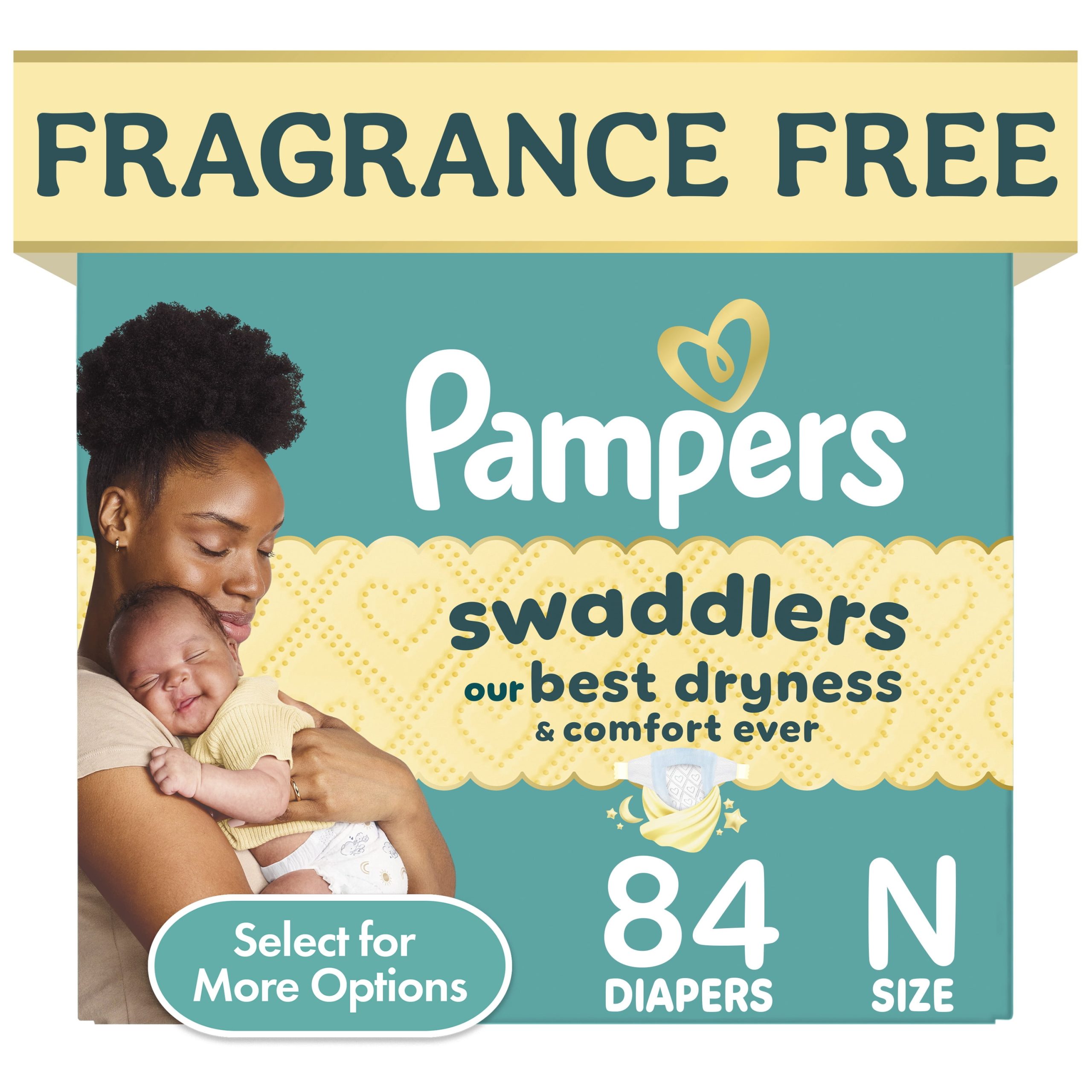 Pampers Swaddlers Fragrance Free Baby Diapers, Size Newborn, 84 Count